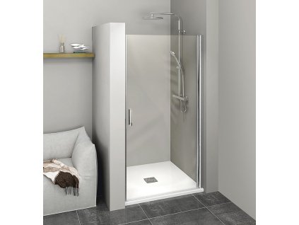 POLYSAN SPRCHOVÉ DVEŘE ZOOM LINE 80 CM | CHROMOVÉ PROFILY/ČIRÉ SKLO