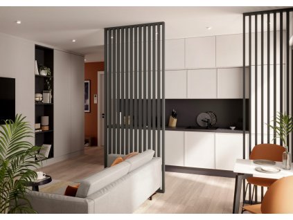 LAMELOVÁ STĚNA | GRAFITOVÁ (Rozměry 107x7x275 cm)