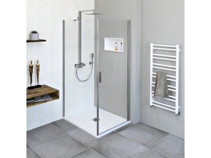POLYSAN OBDELNÍKOVÝ SPRCHOVÝ KOUT ZOOM LINE 80X100 CM | STŘÍBRNÉ PROFILY, L/P VARIANTA