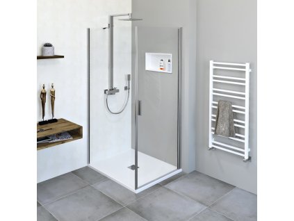 POLYSAN OBDELNÍKOVÝ SPRCHOVÝ KOUT ZOOM LINE 70X90 CM | STŘÍBRNÉ PROFILY, L/P VARIANTA