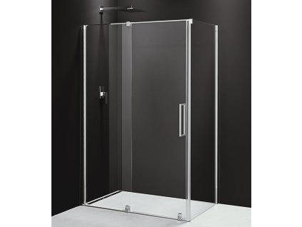 POLYSAN OBDÉLNÍKOVÝ SPRCHOVÝ KOUT ROLLS LINE 140X80 CM | STŘÍBRNÉ PROFILY, ČIRÉ SKLO