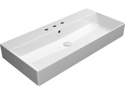 GSI KERAMICKÉ UMYVADLO NA DESKU KUBE X  100X47 CM | BÍLÉ
