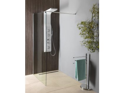 AQUALINE SPRCHOVÁ ZÁSTĚNA WALK-IN 70X190 CM | STŘÍBRNÉ PROFILY, ČIRÉ SKLO