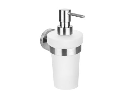 SAPHO NÁSTĚNNÝ DÁVKOVAČ MÝDLA X-STEEL 230 ML | MLÉČNÉ STŘÍBRNÝ DRŽÁK