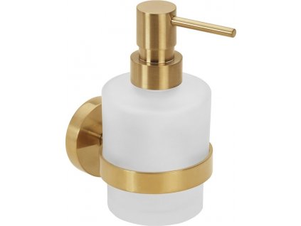 SAPHO NÁSTĚNNÝ DÁVKOVAČ MÝDLA X-ROUND GOLD 200 ML | MLÉČNÉ SKLO, ZLATÝ DRŽÁK