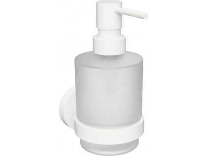 SAPHO NÁSTĚNNÝ DÁVKOVAČ MÝDLA X-ROUND WHITE 200 ML | MLÉČNÉ SKLO, BÍLÝ DRŽÁK