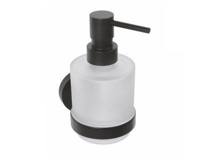 SAPHO NÁSTĚNNÝ DÁVKOVAČ MÝDLA X-ROUND BLACK 200 ML | MLÉČNÉ SKLO, ČERNÝ DRŽÁK