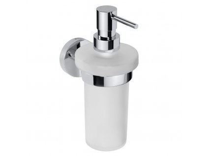SAPHO NÁSTĚNNÝ DÁVKOVAČ MÝDLA X-ROUND SILVER 230 ML | MLÉČNÉ SKLO, STŘÍBRNÝ DRŽÁK