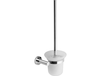 SAPHO ZÁVĚSNÁ WC ŠTĚTKA X-ROUND | STŘÍBRNÁ, MLÉČNÉ SKLO