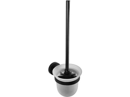 SAPHO ZÁVĚSNÁ WC ŠTĚTKA X-ROUND | ČERNÁ MATNÁ, MLÉČNÉ SKLO