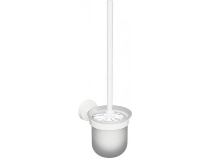 SAPHO ZÁVĚSNÁ WC ŠTĚTKA X-ROUND | BÍLÁ MATNÁ, MLÉČNÉ SKLO