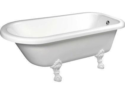 POLYSAN VOLNĚ STOJÍCÍ VANA FOXTROT 170X75X64 CM | BÍLÁ S BÍLÝMI NOŽKAMI