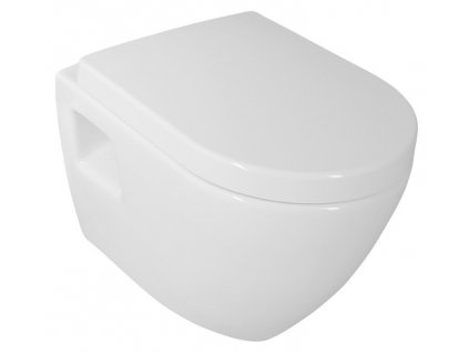 AQUALINE ZÁVĚSNÁ WC MÍSA NERA 35,5X50 CM | BÍLÁ