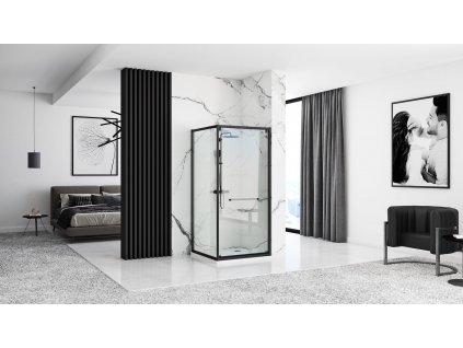 REA SPRCHOVÝ KOUT SPACE IN 90X90 CM | ČERNÝ