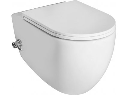 ISVEA ZÁVĚSNÁ WC MÍSA INFINITY CLEANWASH S INTEGROVANÝM VENTILEM A BIDETOVOU SPRŠKOU 36,5X53 CM | BÍLÁ
