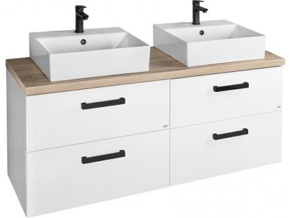 AQUALINE KOUPELNOVÁ SESTAVA VEGA 145 CM | BÍLÁ/DUB PLATIN