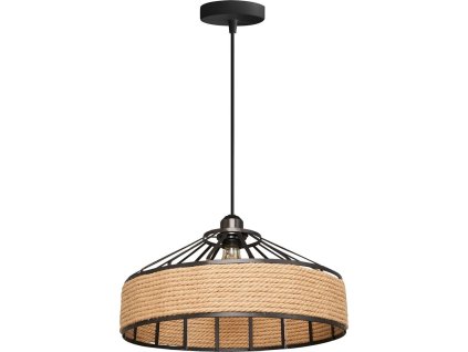 TOOLIGHT STROPNÍ SVÍTIDLO BOHO | ČERNÉ KOVÁNÍ, JUTOVÝ PROVÁZEK