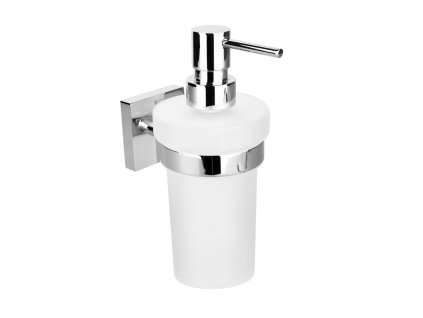 SAPHO DÁVKOVAČ MÝDLA X-SQUARE 230 ML | MLÉČNÉ SKLO, STŘÍBRNÝ DRŽÁK