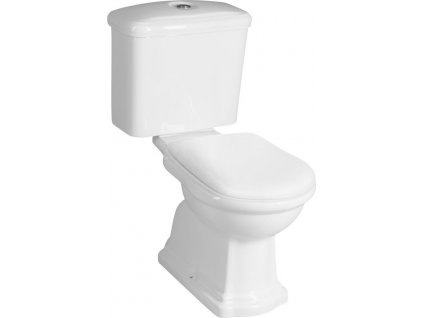 KERASAN WC KOMBI RETRO, ZADNÍ ODPAD | BÍLÉ, CHROMOVÉ TLAČÍTKO