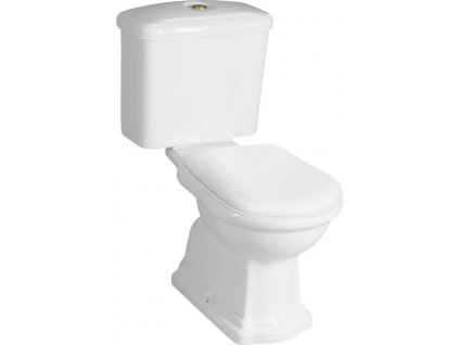 KERASAN WC KOMBI RETRO, SPODNÍ ODPAD | BÍLÉ, BRONZOVÉ TLAČÍTKO