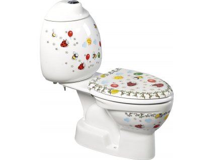 CREAVIT DĚTSKÉ WC KOMBI KID, SPODNÍ ODPAD | BÍLÉ S DEKOREM