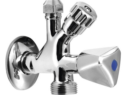 AQUALINE ROHOVÝ KOMBINOVANÝ VENTIL 1/2"X3/4"X3/8" | CHROMOVÝ