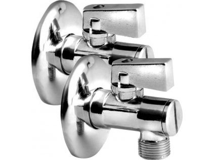AQUALINE ROHOVÝ KULOVÝ VENTIL 1/2" X 3/8", S FILTREM A BEZ MATKY | CHROMOVÝ
