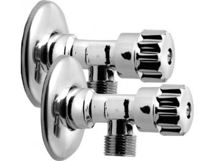 AQUALINE ROHOVÝ VENTIL MULTITURN 1/2" X 3/8", BEZ MATKY | CHROMOVÝ