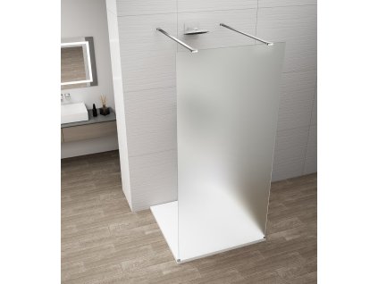 GELCO JEDNODÍLNÁ SPRCHOVÁ ZÁSTĚNA DO PROSTORU ESCA - 150 CM | MLÉČNÉ SKLO, CHROMOVÉ PROFILY