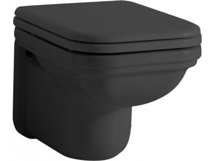KERASAN ZÁVĚSNÁ WC MÍSA WALDORF 37X55 CM | ČERNÁ MATNÁ