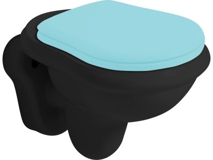 KERASAN ZÁVĚSNÁ WC MÍSA RETRO 38X52 CM | ČERNÁ MATNÁ