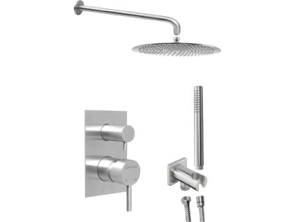 SAPHO PODOMÍTKOVÝ SPRCHOVÝ SET S PÁKOVOU BATERIÍ MINIMAL, 2 VÝSTUPY | NEREZOVÝ MATNÝ