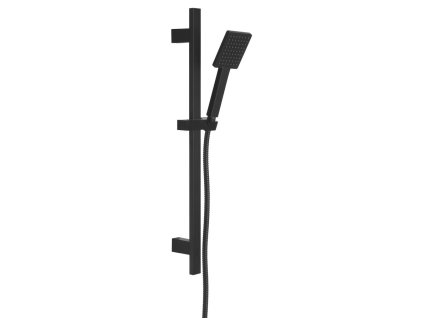 SAPHO HRANATÁ SPRCHOVÁ SOUPRAVA S POSUVNÝM DRŽÁKEM - 70 CM | ČERNÁ MATNÁ