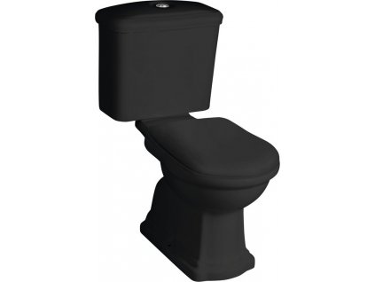 KERASAN WC KOMBI RETRO, SPODNÍ ODPAD | ČERNÉ, CHROMOVÉ TLAČÍTKO