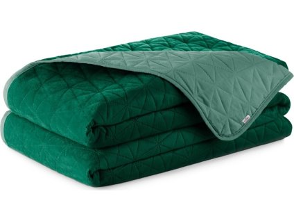AMELIAHOME SAMETOVÝ PŘEHOZ LAILA 200X220 CM | LAHVOVĚ ZELENÝ