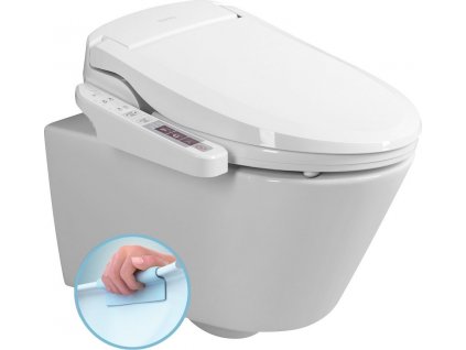 SAPHO ZÁVĚSNÉ WC AVVA S ELEKTRONICKÝM BIDETEM BLOOMING EKO PLUS | BÍLÉ