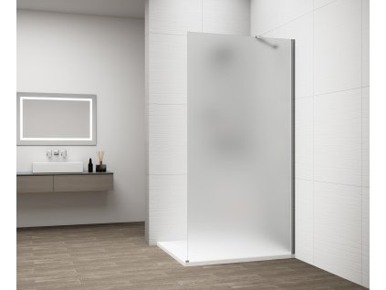 POLYSAN JEDNODÍLNÁ SPRCHOVÁ ZÁSTĚNA KE STĚNĚ ESCA - 90 CM | MATNÉ SKLO, CHROMOVÉ PROFILY