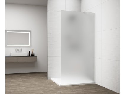 POLYSAN JEDNODÍLNÁ SPRCHOVÁ ZÁSTĚNA KE STĚNĚ ESCA - 130 CM | MATNÉ SKLO, BÍLÉ MATNÉ PROFILY