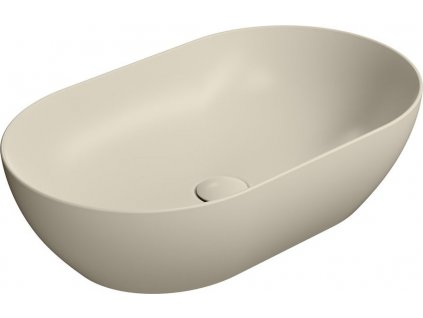 GSI OVÁLNÉ KERAMICKÉ UMYVADLO NA DESKU PURA 60X37 CM | BÉŽOVÉ