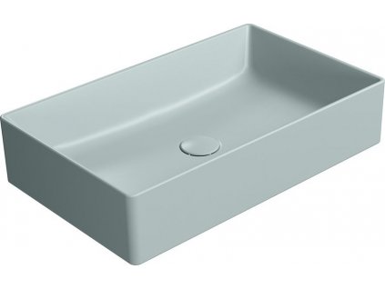 GSI OBDÉLNÍKOVÉ KERAMICKÉ UMYVADLO NA DESKU KUBE X 60X37 CM | MATNÉ SVĚTLE ZELENÉ
