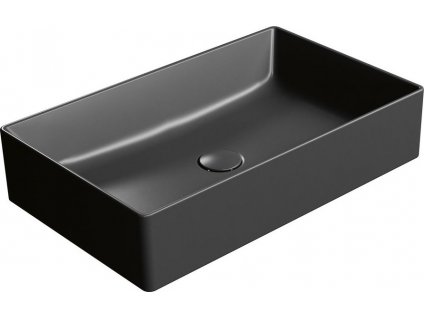 GSI OBDÉLNÍKOVÉ KERAMICKÉ UMYVADLO NA DESKU KUBE X 60X37 CM | ČERNÉ MATNÉ