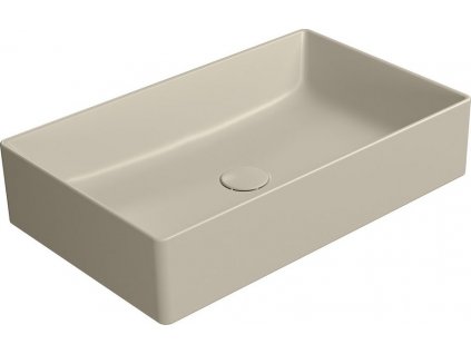 GSI OBDÉLNÍKOVÉ KERAMICKÉ UMYVADLO NA DESKU KUBE X 60X37 CM | BÉŽOVÉ MATNÉ