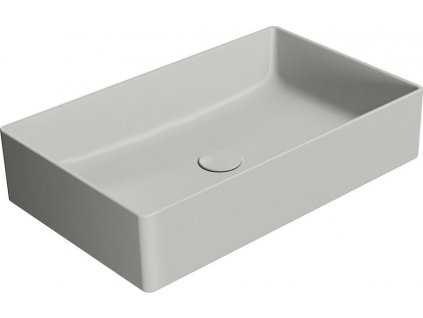 GSI OBDÉLNÍKOVÉ KERAMICKÉ UMYVADLO NA DESKU KUBE X 60X37 CM | ŠEDÉ MATNÉ