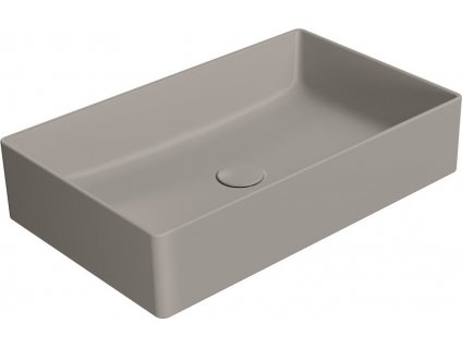 GSI OBDÉLNÍKOVÉ KERAMICKÉ UMYVADLO NA DESKU KUBE X 60X37 CM | HNĚDÉ MATNÉ