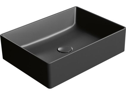 GSI OBDÉLNÍKOVÉ KERAMICKÉ UMYVADLO NA DESKU KUBE X 50X37 CM | ČERNÉ MATNÉ