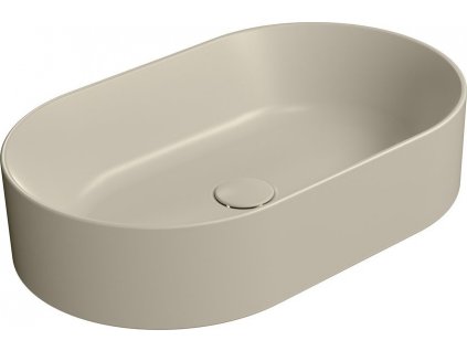 GSI OVÁLNÉ KERAMICKÉ UMYVADLO NA DESKU KUBE X 60X37 CM | BÉŽOVÉ MATNÉ