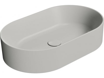 GSI OVÁLNÉ KERAMICKÉ UMYVADLO NA DESKU KUBE X 60X37 CM | ŠEDÉ MATNÉ