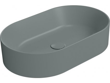 GSI OVÁLNÉ KERAMICKÉ UMYVADLO NA DESKU KUBE X 60X37 CM | MATNÉ TMAVĚ ZELENÉ