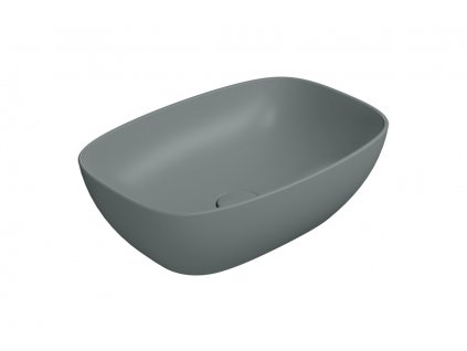 GSI OBDÉLNÍKOVÉ KERAMICKÉ UMYVADLO NA DESKU NUBES 50X35 CM | MATNÉ TMAVĚ ZELENÉ