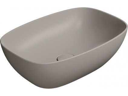 GSI OBDÉLNÍKOVÉ KERAMICKÉ UMYVADLO NA DESKU NUBES 50X35 CM | HNĚDÉ MATNÉ